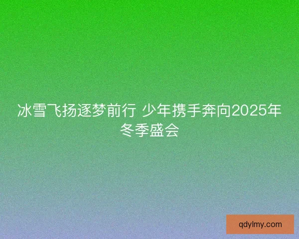 冰雪飞扬逐梦前行 少年携手奔向2025年冬季盛会 冰雪飞扬逐梦前行 少年携手奔向2025年冬季盛会